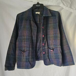 Vintage 80s striped multicolor indie cardigan jacket